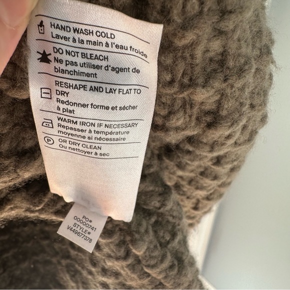 Vince Wool Cashmere Blend Waffle Stitch Open Front Cardigan Sweater Brown Gray S - Picture 9 of 9